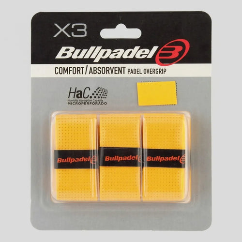 Bullpadel Overgrip GB1201 Komfort Perforiert Gelb – 3er Blister - Ansicht 1